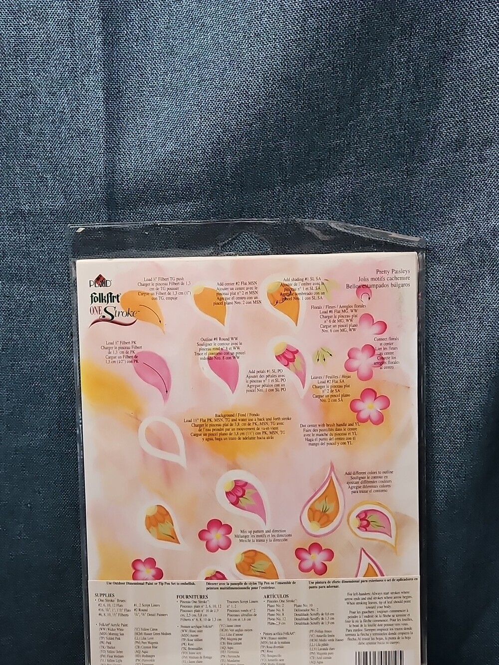Set of 3 FolkArt One Stroke Painting Worksheet Packs | Flowers #4219 | Reusable - Picture 11 of 16